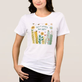 Triblenda No te preocupes, abeja feliz Camiseta de abeja lin