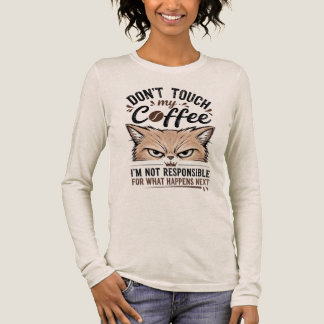 Triblenda No Toques Mi Café Gato Gruñón Camiseta Divertida