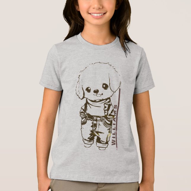 Triblenda Nombre gráfico marrón personalizado camiseta con t (Anverso)