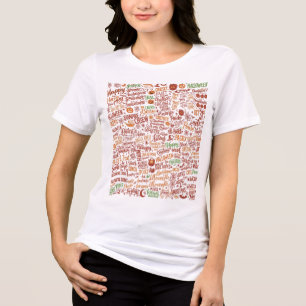 Triblenda "Nube de palabras de Halloween de otoño" camiseta