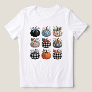 Triblenda Nueve calabazas decorativas camiseta de bordado
