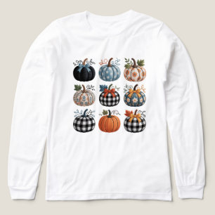 Triblenda Nueve calabazas decorativas camiseta de bordado