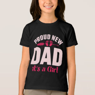 Triblenda Orgulloso nuevo papá es una niña camiseta del día 