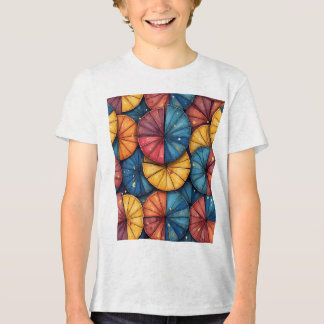 Triblenda patrón naranja camiseta de manga corta para niños
