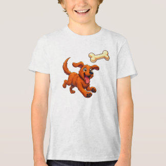 Triblenda Perro Feliz Persiguiendo Hueso - Camiseta de Cacho