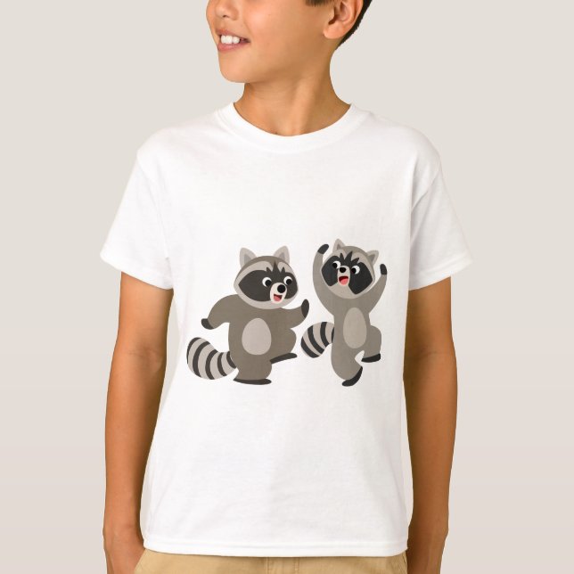 Triblenda Personalizado de baile lindo Raccoons camiseta par (Anverso)