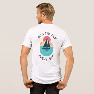 Triblenda Playa, vida marina, barco, camiseta divertida