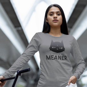 Triblenda Podría Ser Más Mala   Camiseta Manga Larga Gato Ma