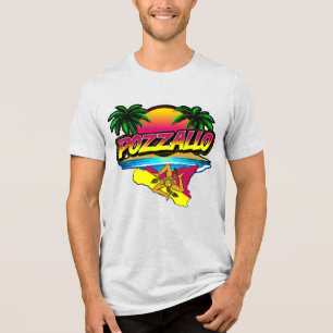 Triblenda Pozzallo Sicilia Sunset con camiseta de palmas