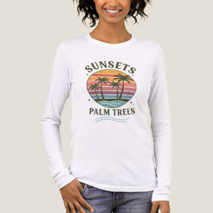 Triblenda Puestas de sol y palmeras   Camiseta de verano de 