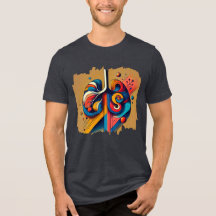 Pulso humano - Camiseta de arte digital geométrica