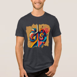 Triblenda Pulso humano - Camiseta de arte digital geométrica
