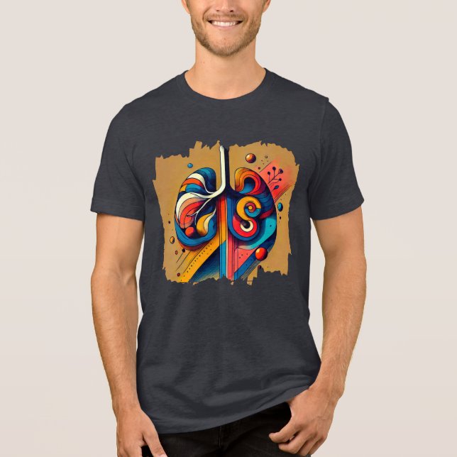 Triblenda Pulso humano - Camiseta de arte digital geométrica (Anverso)