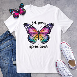 Triblenda Que tu espíritu levante la camiseta de mariposa ar