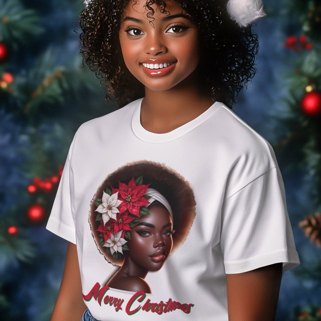 Triblenda Reina afroamericana con camiseta de Poinsettias (Subido por el creador)
