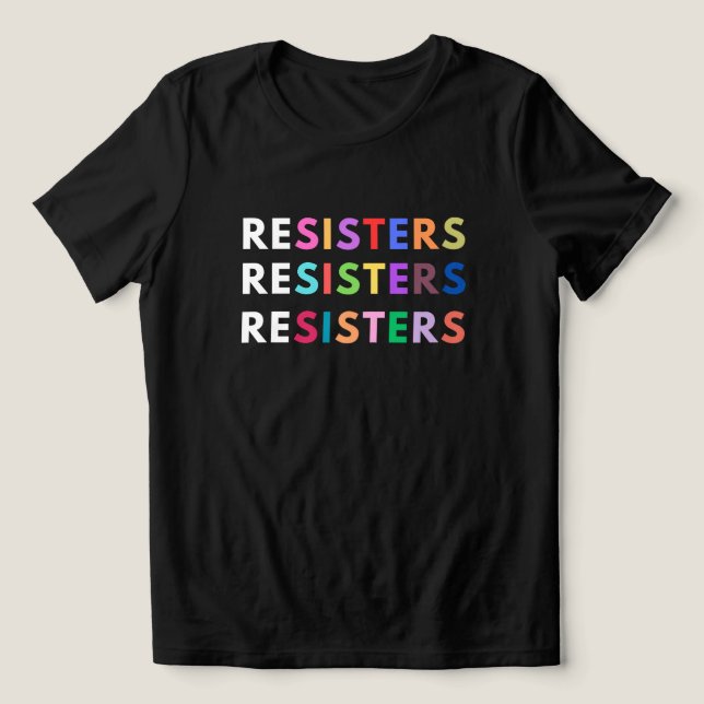 Triblenda RESISTE Camiseta Arcoiris antiautoritaria (Diseño delantero )