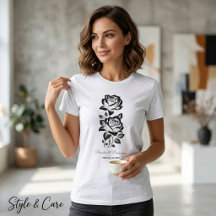 Rosa Elegante Camiseta Personalizada con Fecha y M