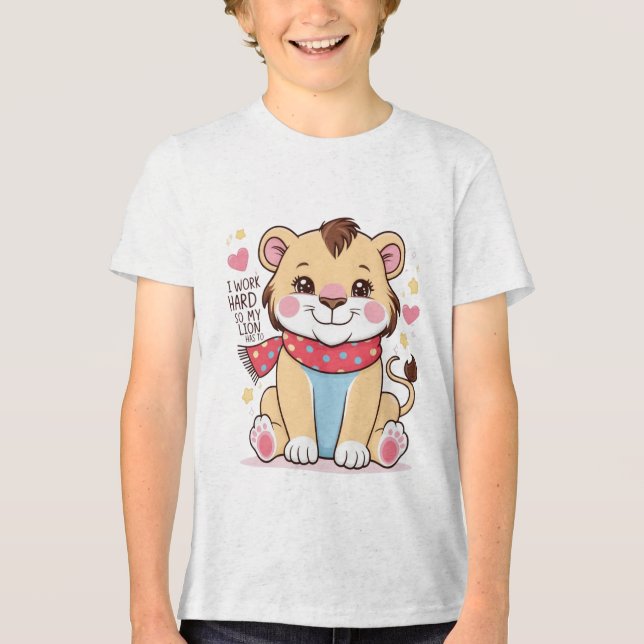 Triblenda Sad Lion Cub - Suave Pastel Llorando Camiseta De L (Anverso)