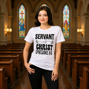 Triblenda Sirviente de Cristo Efesios 6:6 Camiseta de Identi