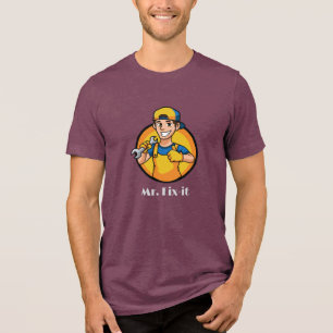 Triblenda Sr. Fix-it, ojos de miel, pelo castaño, camiseta