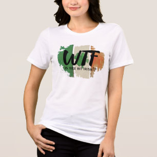 Triblenda Tee de impresión divertida de WTF, camiseta humorí