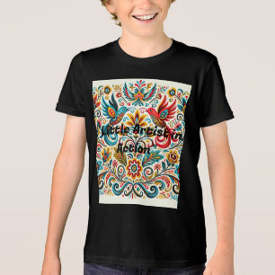 Triblenda Título: Vibrante camiseta con patrón floral de art