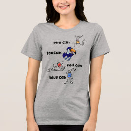 Triblenda Una camiseta de mujer Can Toucan roja Can azul