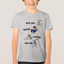 Una camiseta infantil Can Tucán Rojo Can Azul