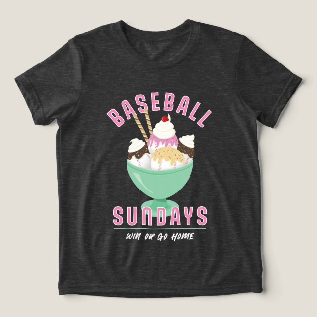 Triblenda Viaje De Béisbol Los Domingos Camiseta De Helado (Diseño delantero )
