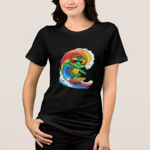Triblenda Vibrante Camiseta De Tortuga De Mar - Unisex Cotto