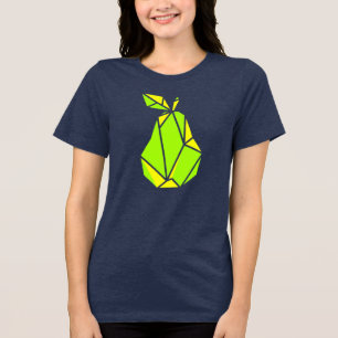 Triblenda Vibrante Camiseta Gráfica de Pera Geométrica de Or