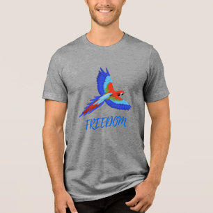 Triblenda Vibrante Camiseta Tri-blend de Loro Guacamayo Libe