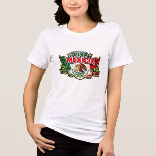 Triblenda Viva México Tipografía Patriótica Camiseta   Mexic