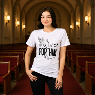 Triblenda Vive por Él Filipenses 1:21 Camiseta de la Paloma