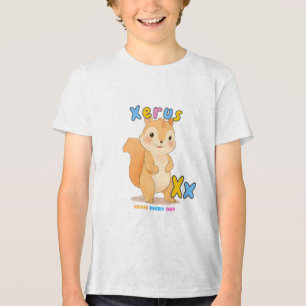 Triblenda “X es para Xerus” Camiseta de alfabeto – Crece tod