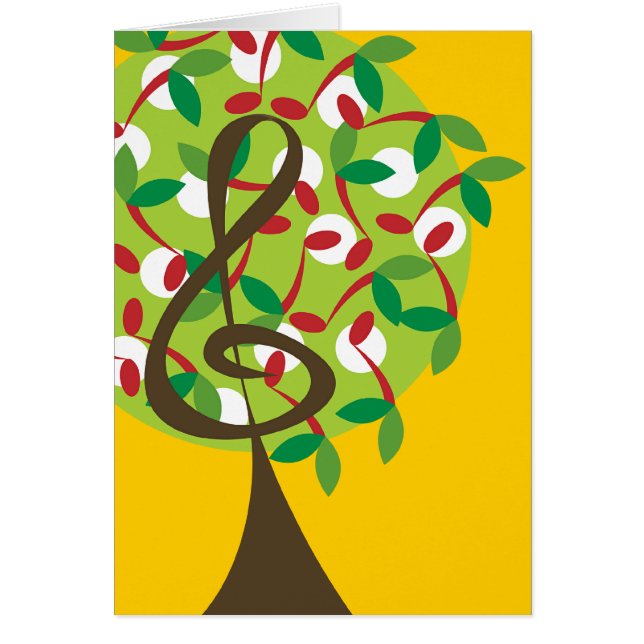 Tríbol musical Cherry Notes Tree Whimsical Nature (Frente)