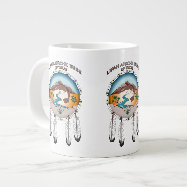 Tribu de Lipan Apache taza enorme blanca de 20 (Izquierda)