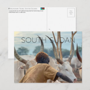 Tribu Mundari, Sudán del Sur Tarjeta Postal de Via