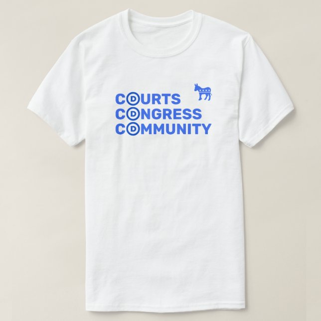 Tribunales, Congreso, camiseta comunitaria (Diseño del anverso)