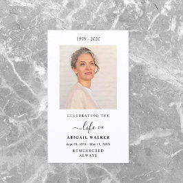 Tributo Personalizado de tarjeta funeraria de foto