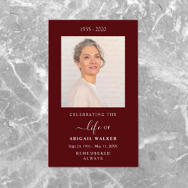 Tributo Personalizado de tarjeta funeraria de foto