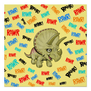 Triceratops dice "¡Rawr!" Póster