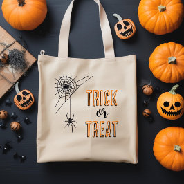 Trick de araña de Halloween o bolsa de tratas