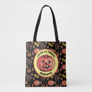 Trick de calabaza de Halloween o bolsa de tratamie
