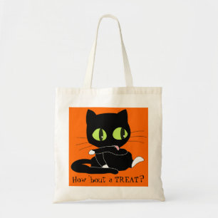 Trick de gato o bolsa de tratamiento de Halloween