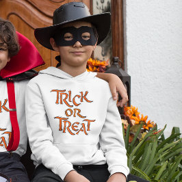 Trick de Halloween o niños de la tipografía Naranj