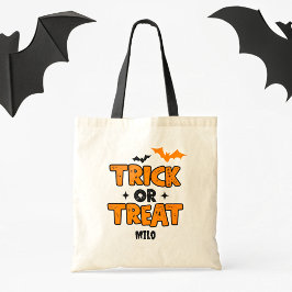 Trick de Halloween o Tote bolso de canto para niño