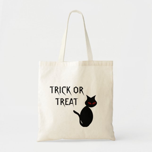 Trick de lienzo para gato negro o bolsa para trata (Frente)