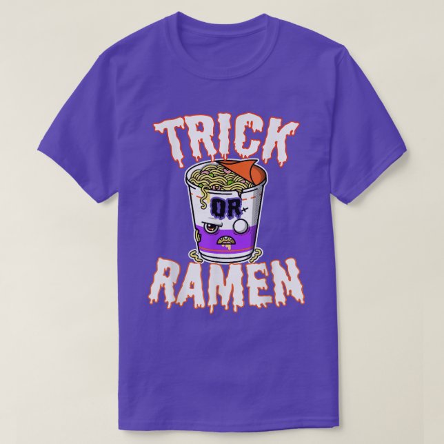 Trick o Ramen Halloween Costueen Top Cuse de miedo (Diseño del anverso)