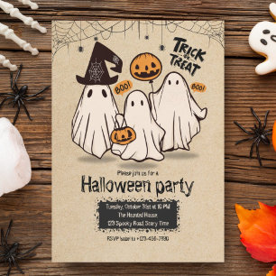 Trick o trata la adorable invitación a la fiesta d